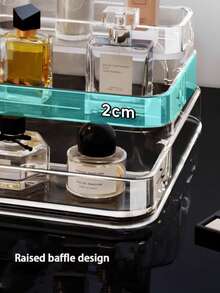 透明塑料化妆品收纳盒，带多个隔层 | 厨房台面收纳盒，可存放香水、护肤品和化妆品 - 耐用的浴室梳妆台收纳盒。 - 彩色 - 查看 10