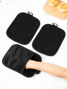 2pcs/4pcs Heat Resistant Insulation Pad, Kitchen Oven Mitt With Pocket, Baking Cooking Pot Holder Mat - View 2