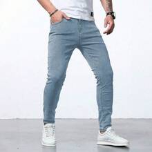 Shendy Vendy Men's Slim Fit Stretch Denim Jeans - Dusty Blue - View 6