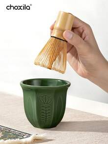 choxila 4/8pcs Pink/Green Matcha Set, Ceramic Bowl, Plastic Matcha Whisk, Matcha Accessories, Dishwasher , Easy To Clean - Green Set - View 9