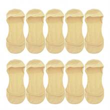 1/5/10双夏季女士超薄隐形浅口防滑高跟鞋前掌垫冰丝船袜 - 彩色 - 查看 18