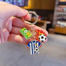 1 pieza Llavero colgante de fútbol americano de metal con simulación de la Copa Mundial 2026, accesorio creativo para aficionados adecuado para EE. UU., Canadá y México - Multicolor - Ver 5