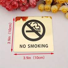 Durable Non-Fading No Smoking Sign, Reflective Stainless Steel No Smoking Label, Fashionable Commercial Wall Decor Sign Suitable For Restaurants, Shops And Offices - A - View 10