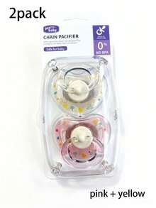 4个/2个装硅胶婴儿安抚奶嘴，带保护盒，100%正畸硅胶材质，新生儿必备用品，温和呵护宝宝肌肤 - 彩色 - 查看 9