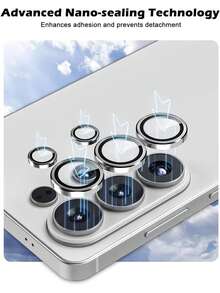 铝合金钢化玻璃镜头保护膜 1 片装 适用于 Galaxy S26 Ultra 银色相机镜头，9H 钢化玻璃 + 铝合金镜头环，兼容 Galaxy S25 Ultra/S24 Ultra/S23 Ultra/S22 Ultra/S26/S25/S24/S23/S22 超清钢化玻璃屏幕保护膜，手机配件，适用于手机壳，适合作为礼物送给家人和朋友，生日或春季礼物 - 銀色 - 查看 7