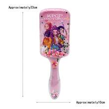 1pc K-Pop Fantasy Rotating Hair Brush, Illuminating Massage Hair Brush, Anti-Static Volumizing Styling Tool, Cute Girl Group Gift (Random Pattern) - Multicolor - View 3