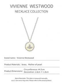 Vivienne Westwood Neyla Collection Round Saturn White Pendant Necklace Silver Tone, Brass - 銀色 - 查看 3