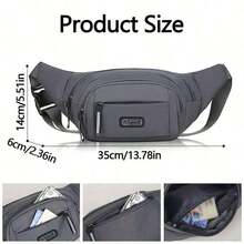 New Pure Canvas Close-Fitting Waist Bag Mobile Phone Waist Bag Men's Sports Outdoor Leisure Running Anti-Theft Super Invisible Christmas Autumn College Men's Bag Waist Bag Chest Bag Messenger Bag Gift Hiking Student Large Capacity Multi-Function Portable Fashion Leisure Vacation Chest Bag Belt Bag For Men - 藍色 - 查看 4