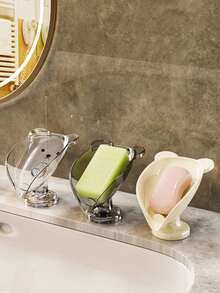 1 pezzo Portasaponetta da bagno di lusso autoportante, accessorio da bagno senza foratura, contenitore per il bagno - Multicolore - Visualizzare 3