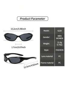 1PC/4PCS Futuristic Y2K Cycling Fashion Glasses Men & Women Couples, Punk Hipster Sports Goggles Suitable Driving, Everyday Wear, Running, Hiking And Beach Activities - 3 cái - Xem 8