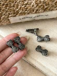 5个/套 水钻蝴蝶结发夹，迷你发卡，适合女孩，侧刘海发夹 - 彩色 - 查看 4