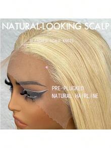 200% 超高密度免胶直发假发 - 13x4 高清蕾丝前额真人混纺发丝,预先拔毛和剪裁,抽绳设计,新手友好,无需胶水,即戴即用 - S613 - 查看 4