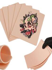 3mm Tattoo Practice Skin, Silicone Blank Small Skin Sheet, Tattoo Practice Skin, Small Powder Skin, Double-Sided Usable Practice Skin, Suitable For Professional Tattoo Artists. - Multicolor - View 4