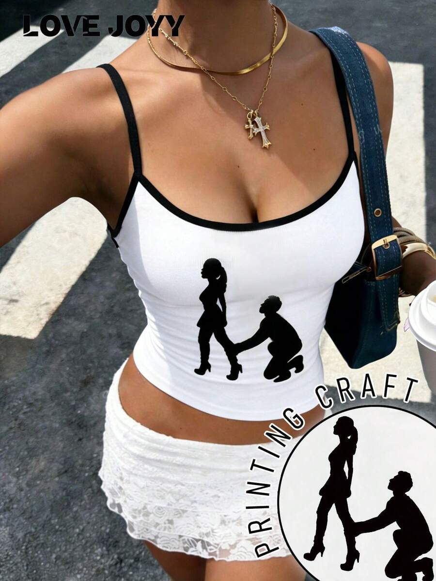LOVE JOYY 女士新款 Y2K 美学撞色吊带背心，适合夏季日常穿着