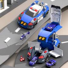 5-In-1 Transformable Car Toy Set, With Foldable Ejection Design, Interactive Rescue Toy Set, High-Quality Plastic Material, Gift To Enhance Children's Hands-On Ability And Imagination - Multicolor - View 12