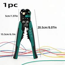 1件装多功能剥线钳，自动剥线、剪线、压线一体，家用电工剥线工具，工业级自动剥线钳，电气维修多功能工具 - 綠色三齒帶刀片 高配 1pc - 查看 8