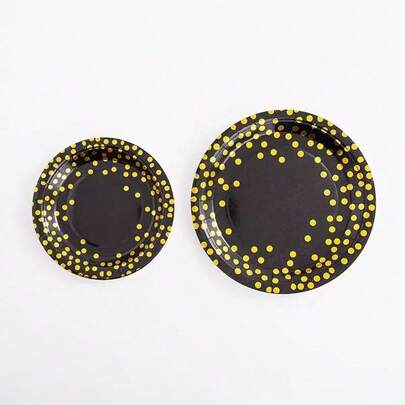10 piezas/Set de platos de papel desechables de 7"/9", adecuados para fiestas de cumpleaños, festivales, graduaciones, Navidad, Acción de Gracias, decoración de Halloween y vajilla