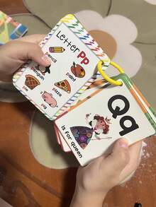 26pcs English Learning Phonics Flashcards, Letter Pronunciation Learning Cards, Letter Word Cards, Early Education Cards, Letter Workbook, English Beginner Basic Learning Kindergarten Teaching Aids, Literacy Cards, Literacy Book, Suitable For Toddler Early Learning, Children Early Education, Teacher Teaching Aids, Home Teaching, Children Learning Gift, Holiday Gift - Multicolor - View 9