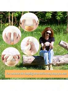 1/4 日常减压玩具，彩色饺子造型捏捏球，感官减压玩具，手部减压捏捏球，带蒸笼弹性桌面玩具，完美礼物或派对装饰 - 查看 9