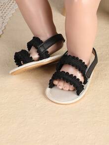 Summer New Breathable Anti-Slip Infant Toddler Soft Bottom Minimalist High-End Fashion Non-Slip 0-1 Year Old Baby Walking Shoes - Black - View 3