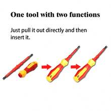 5-In-1 Interchangeable Insulated Screwdriver Set, PH1/PH2 Multifunctional Screwdriver, Electrician Slotted & Bit Tool Kit - Insulated Screwdriver - View 6