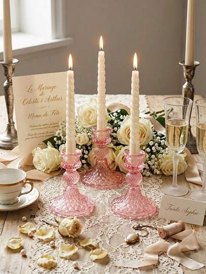 1pc/3pcs Vintage Colorful Single Arm Candle Holder Glass Candle Holder/Candle Holder Set, Suitable For Home Decor, Living Room Accents, Yoga & Meditation Space, Holiday Gifts, Exotic Cafe Decor, Cultural Events, Foyer Display, Backyard Parties, Weddings, Bridal Showers, Dining Table Centerpieces