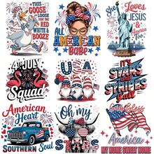 9-Pack American Impression Iron-On Transfer Sticker Design Floral Cat Decal Heat Press Decal Vinyl Heat Transfer Patches For DIY Clothing T-Shirt Denim Jacket - A - View 1