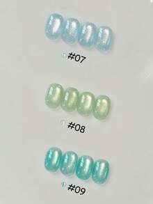 MISS SHAKA 10毫升春夏美甲冰透明晨曦花园系列粉蓝玻璃珠猫眼凝胶指甲油2026百搭美白四季流行闪光水晶美甲用品 - 彩色 - 查看 7