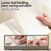 A5 Solid Glue Refillable Loose Leaf Notebook All-In-One Stationery Set, Detachable Journal Notebook For Student Study Office Daily Writing Back To School School Supplies - A - View 3
