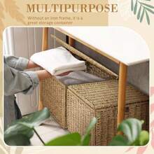 Seagrass - clóset plegable para archivos tamaño legal con tapa portátil decorativo para oficina decoración hogar color natural - marrón - Ver 5