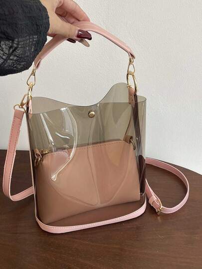 Transparent Jelly Bag, Beach Bag, Tote Bag, Handbag, Shoulder Bag, Crossbody Bag, New Fashion Versatile Commuter Bag For Women