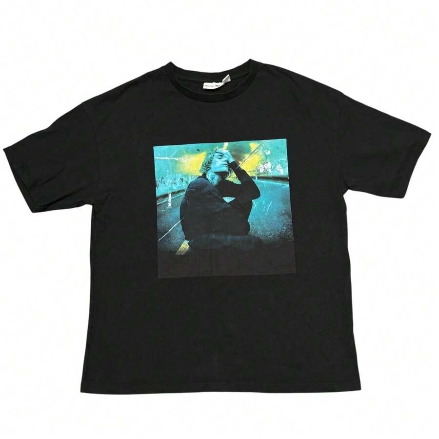 Justin BieberS T-Shirt  Black Tour Concert Merch Music Band Tee Graphic Tee - màu đen - Xem 1