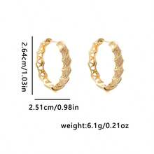 1 Pair Fashion Copper Zirconia Stone Earrings, Unique Design Delicate Minimalist Versatile Earrings, Suitable For Women's Daily Wear, Holiday Gift - Multicolor - View 5