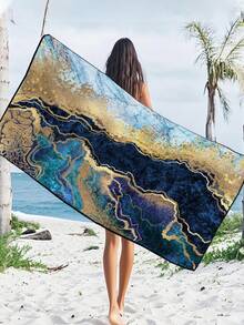 Luxury Gold-Plated Printed Beach Towel - Extra Large Size, Super Soft Quick-Dry, Waterproof And Sand-Proof. The Perfect Vacation Essential For Poolside Relaxation, Beach Getaways, Yoga Practice, And Outdoor Adventures. - Multicolor - View 4