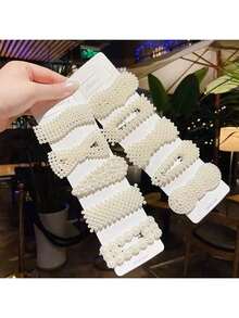 10个珍珠侧刘海发夹，百搭经典，四季皆宜 - 白色 - 查看 3