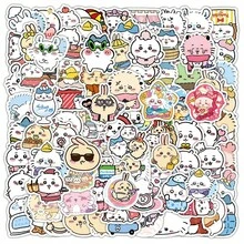 chiikawa 100张卡通涂鸦儿童贴纸，可爱账号素材，DIY贴纸，送给粉丝、家人和朋友的完美小礼物，女孩节礼物，白色情人节礼物，复活节礼物 - 彩色 - 查看 5