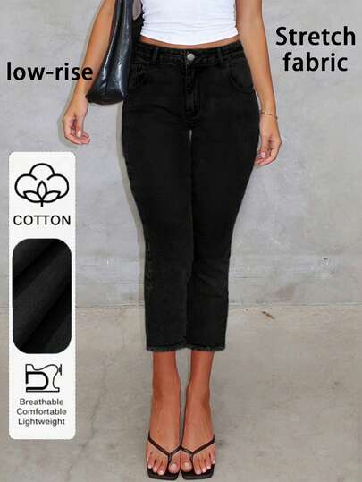 Hellgewaschene 7/8 Länge Skinny Stretch Jeans, Lässig & Pendeln