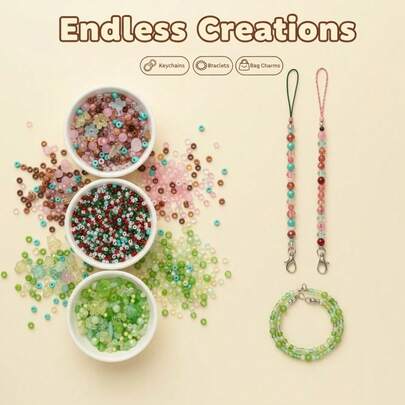 混色玻璃珠，装饰珠，DIY材料，可用于制作手链、项链和珠宝配饰