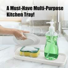 1/2/3pcs Drain Mat, Bathroom Vanity Draining Mat, Waterproof Countertop Mat, Soap Dish & Toothbrush Holder Multi-Function Storage Mat - Multicolor - View 8