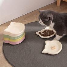 Pet Food Bowl, Cat And Dog Bowl, Cartoon Cat Shape Design, Available In Multiple Colors To Suit Different Preferences, Anti-Slip Base Design Prevents Displacement, Beard-Friendly Structure Protects The Pet's Eating Experience, Suitable For Cats And Small Dogs, Can Hold Dry/Wet Food, Water, Dry Food And Canned Snacks, Easy To Clean, A Practical Pet Feeding Set, Fun Pet Tableware, Easy-To-Clean Pet Supplies, Essential Pet Care Items, Cat Owner Essentials - 隨機顏色 - 查看 4