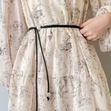 New Soft Leather Rope Thin Waist Belt For Women, Fashion Adjustable Long Waist Rope For Dresses & Shirts, Versatile Summer Accessory - Beaded Waist Rope - View 1