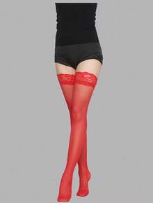 1pcs/3pcs Of Women's Lace Stockings, Perfect For Casual Everyday Wear, Perfect For The Millennium. - 黑色1pcs - 查看 4