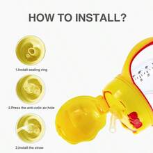 1pc Cute Chick Shaped Toddler Training Cup, With Handle Anti-Leak Straw, Tritan Material , 160ml/240ml Suitable For Daily Use - Multicolor - View 4