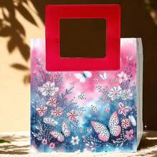 1个钻石画艺术礼品袋，蝴蝶主题图案，特殊设计手提袋，PVC材质水钻工艺 - 多功能手提袋 - 收纳袋 - 方便携带 - 查看 8