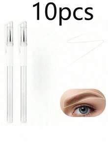 1/3/6/8/12pcs White Eyebrow Tattoo Pens, Skin Marker Pens, Permanent Makeup Tattoo Positioning Tools, Eyebrow Drawing Tools, Halloween Makeup, Tattoo, Christmas Gift, Makeup Tools, Women's Gift - White - View 12