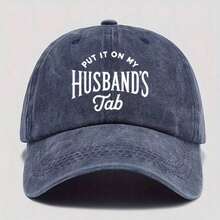 Funny Printed Baseball Cap - "PUT IT ON MY HUSBAND'S TAB" Washable Dad Hat, Soft & Comfortable Outdoor Casual Hat For Men Women,Trucker Hat,Beach Hat - Khaki - 查看 6