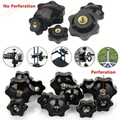 20 stuks stervormige handdraaiknoppen, messing kern en kunststof handvat - Geschikt voor machines, fotografiestatief, meubels en tekenborden - M4, M5, M6, M8, M10 (25#, 32#, 38#) - Handdraaiknoppen