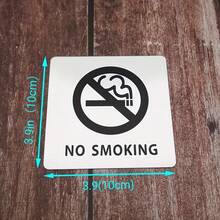 Durable Non-Fading No Smoking Sign, Reflective Stainless Steel No Smoking Label, Fashionable Commercial Wall Decor Sign Suitable For Restaurants, Shops And Offices - A - View 2
