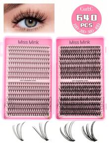 640 Clusters Natural Soft 10D 20D 30D 40D Super Capacity Mixed 8-16mm 0.07mm C Curl Fluffy Thick False Eyelashes, DIY Handmade Eyelash Extension, Daily Makeup Cartoon Fake Eyelashes, New Upgraded Gift Box Eyelash Clusters, Eyelash Clusters, Individual False Eyelashes, Eyelashes, False Eyelashes - C - View 2