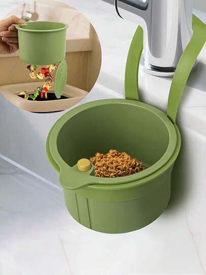 1pc The Multi-Functional Draining Basket Is Designed For Easy Use And Is Highly Suitable For Filtering Food Residues In The Sink. It Can Also Be Used As A Plant Support And Provides Storage Solutions For Kitchens And Bathrooms.